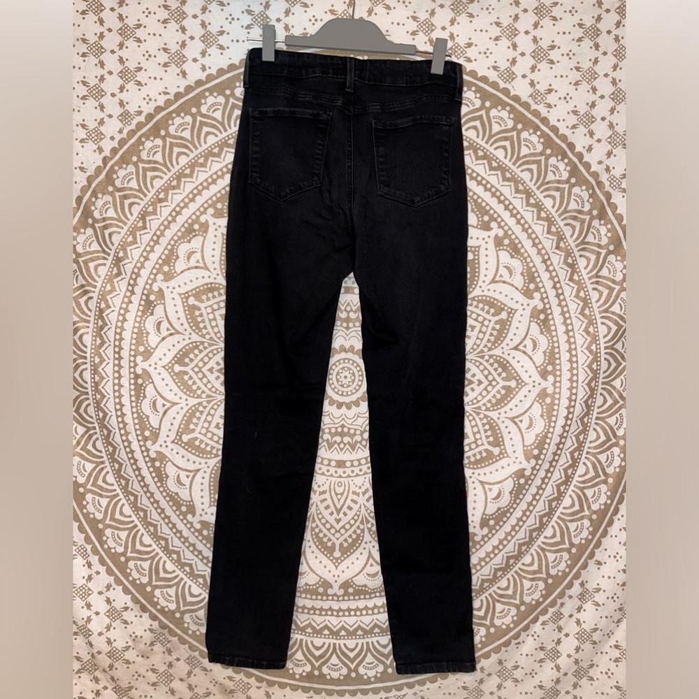 “NYDJ” LADIES BLACK JEGGINGS, CUTE BLACK SEQUINED EMBELLISHMENT DOWN LEG, SIZE 4 - Picture 6 of 6
